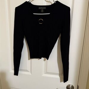 House of Harlow 1960 Black Long Sleeve Top and Pant Set